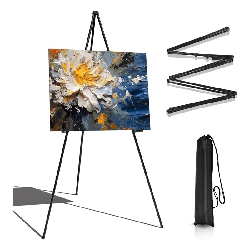 Display Easel Stand For Wedding, 63Inch Portable Instant Tripod Collapsible Artist Easel Stand Display, Fold Tripod