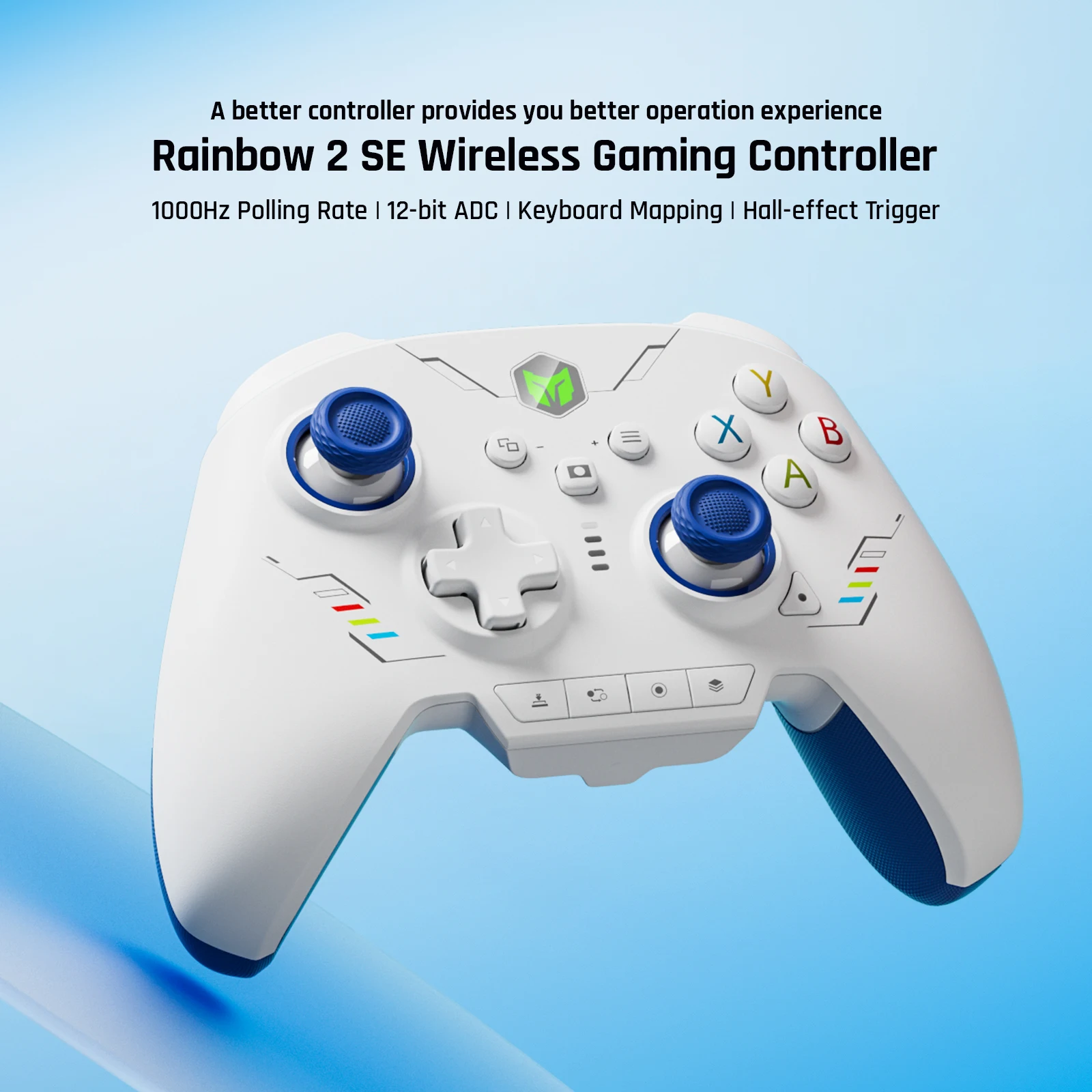 

BIGBIG WON Rainbow 2 SE Wireless Controller Motion Control, Hall Effect Trigger, 12-bit ADC, 3 Sets of Joysticks Controller