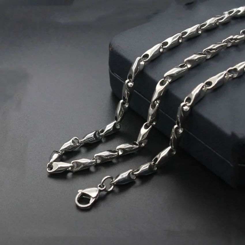 Fashion New Titanium Steel Round Melon Sub-chain Tapered Chain Men\'s Wild Stainless Steel Necklace Jewelry Hot Sale