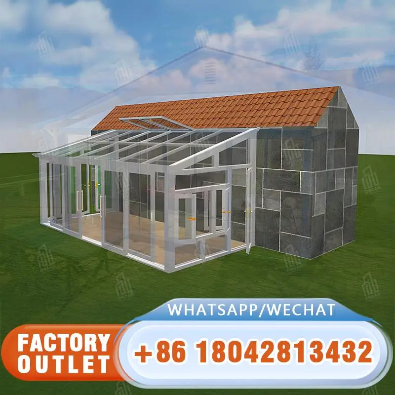 

Современная уличная теплица высокого качества из алюминиевого закаленного стекла, заводская цена для заднего двора, сада, патио, солнечной комнаты