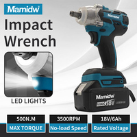 Mamidw 500N.m Cordless Impact Electric Wrench Brushless Wrench High Torque Power Tools Power Tool For Makita 18v Battery PIN