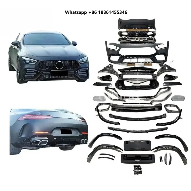 For 2018-2019 AMGS GT Clip-On Priming Paint New Upgrade Facelift Gt 63s Design Car Bumper Bodykit with Clips