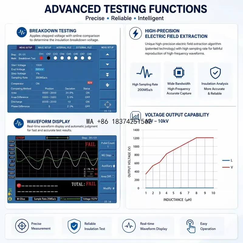 Wmwmnu for TH2883-1/5/10 Impulse Winding Tester High Precision Coil Tester and Winding Analyzer for Motor Transformer
