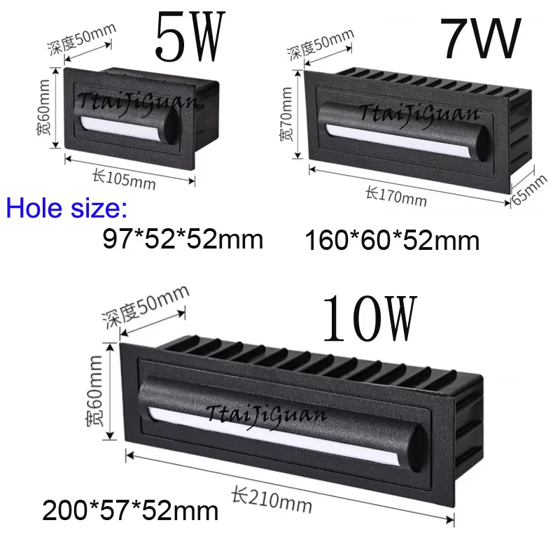 5W 10W Outdoor Wall Lamp Waterproof IP65 Led Stair Light DC12V Exterior Lighting for Terrace Porch AC220V110V Luminaire Recessed