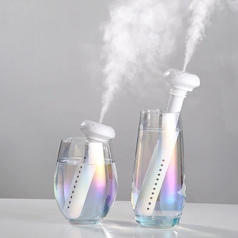 New USB Portable Air Humidifier Diamond Bottle Aroma Diffuser Mist Maker For Home Office Humidification Detachable Home Tool