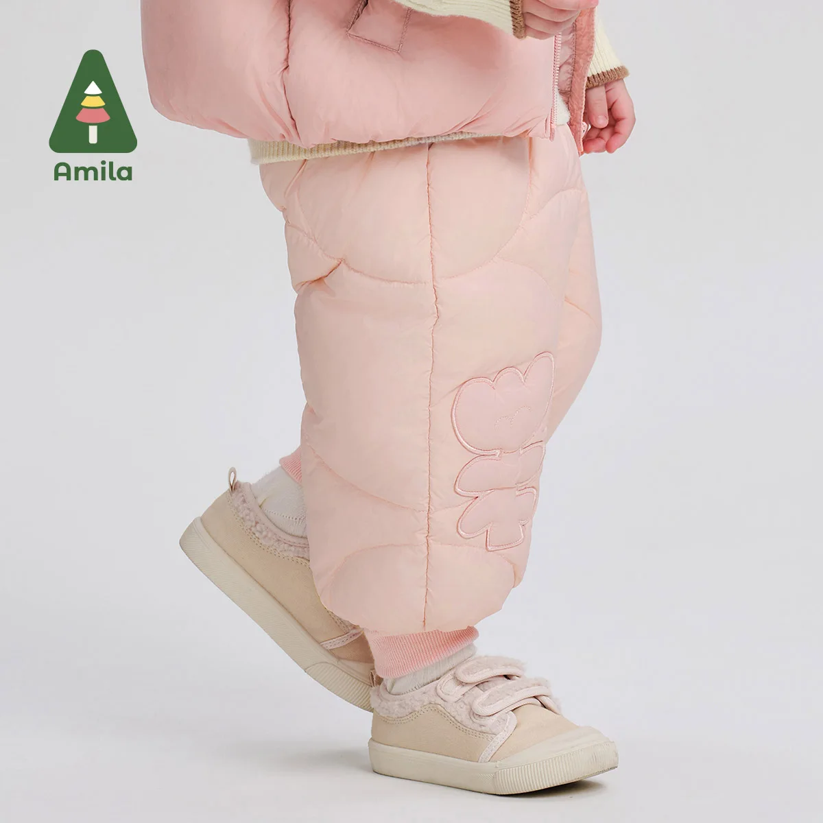 Amila Baby Down Pants 2024 Winter New Boys And Girls Multi-Color White Duck Down Warm And Skin-Friendly Casual Children’s Pants