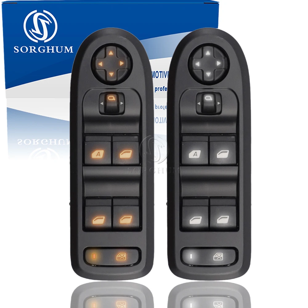 SORGHUM 98025189 ZD Samochodowy lewy główny przełącznik szyb Pomarańczowy biały przycisk światła do Peugeot 301 2014 2015 2016 2017 98025201 ZD