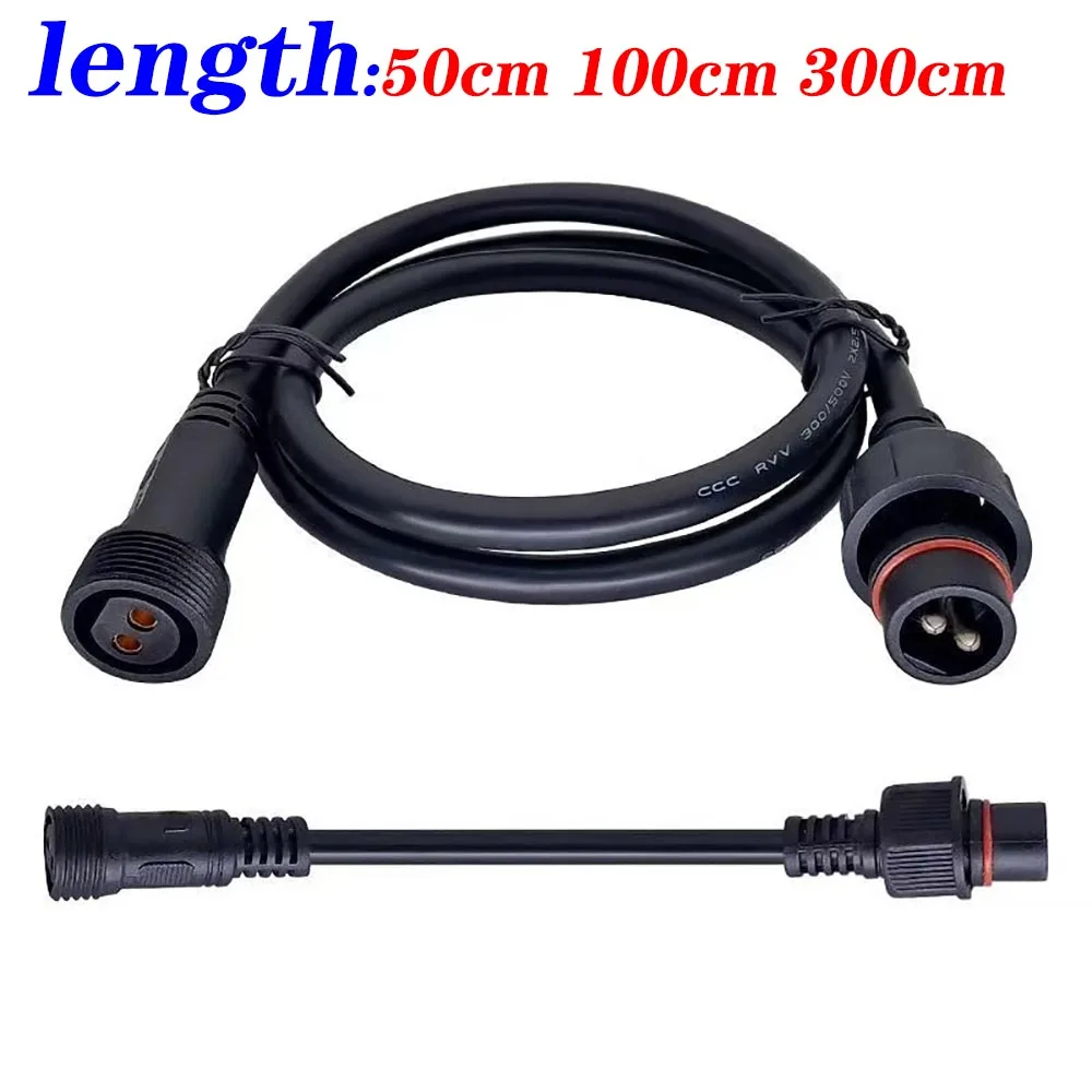 2-pin 3-pin 4-pin 5pin 6pin 7pin 8pin DC LED light with extension cord plug male and female waterproof IP67 50cm 100cm 300cm