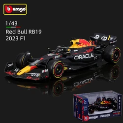 Bburago-coche de carreras de TORO ROJO, modelo 1:43 F1, versión Regular 2023, RB19 #1 Verstappen #11 Perez, coche de aleación, juguete fundido a presión