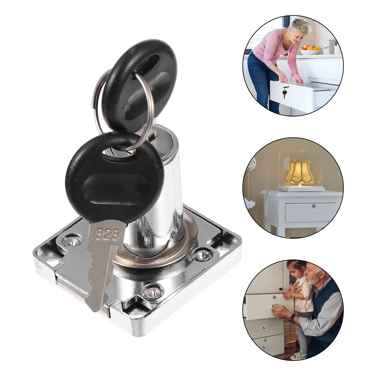 

1Set Security Drawer Lock Heavy Duty Zinc Alloy Lock for Cabinet Mailbox Desk Drawer Metal Cabinet Office Locker