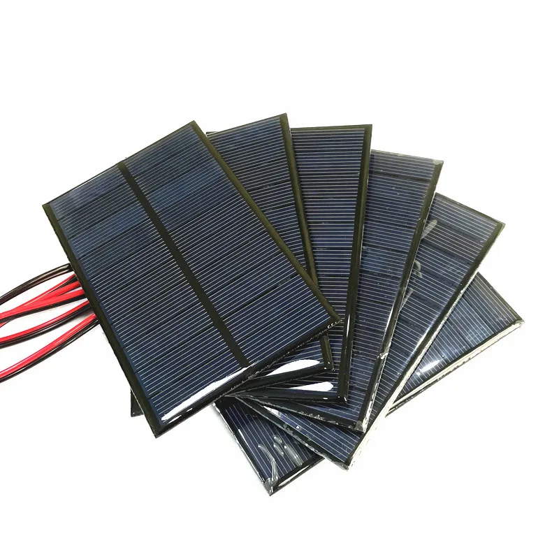 Panel słoneczny 5V 5.5V 160mA 200mA 500mA 1W 2.5W z kontrolerami ładowania baterii litowej 5V 1A, wyświetlacz, zestaw DIY