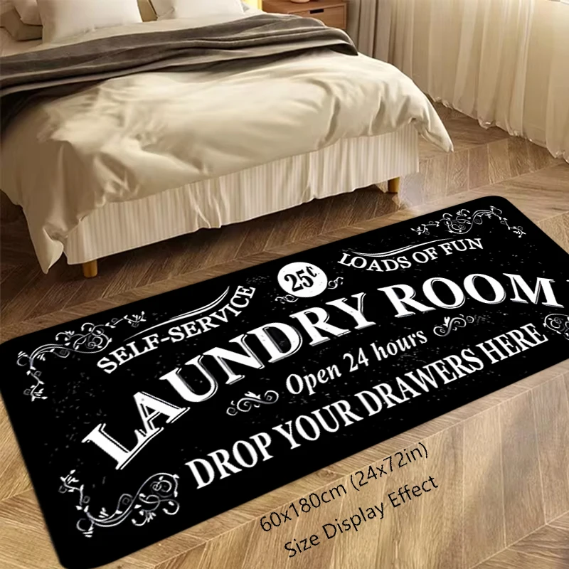 Entrance Doormat Balcony Rugs Self Service Wash Laundry Room Carpet Foot Mats Bath Rug Floor Mat Ideal Gift Non-slip House Decor