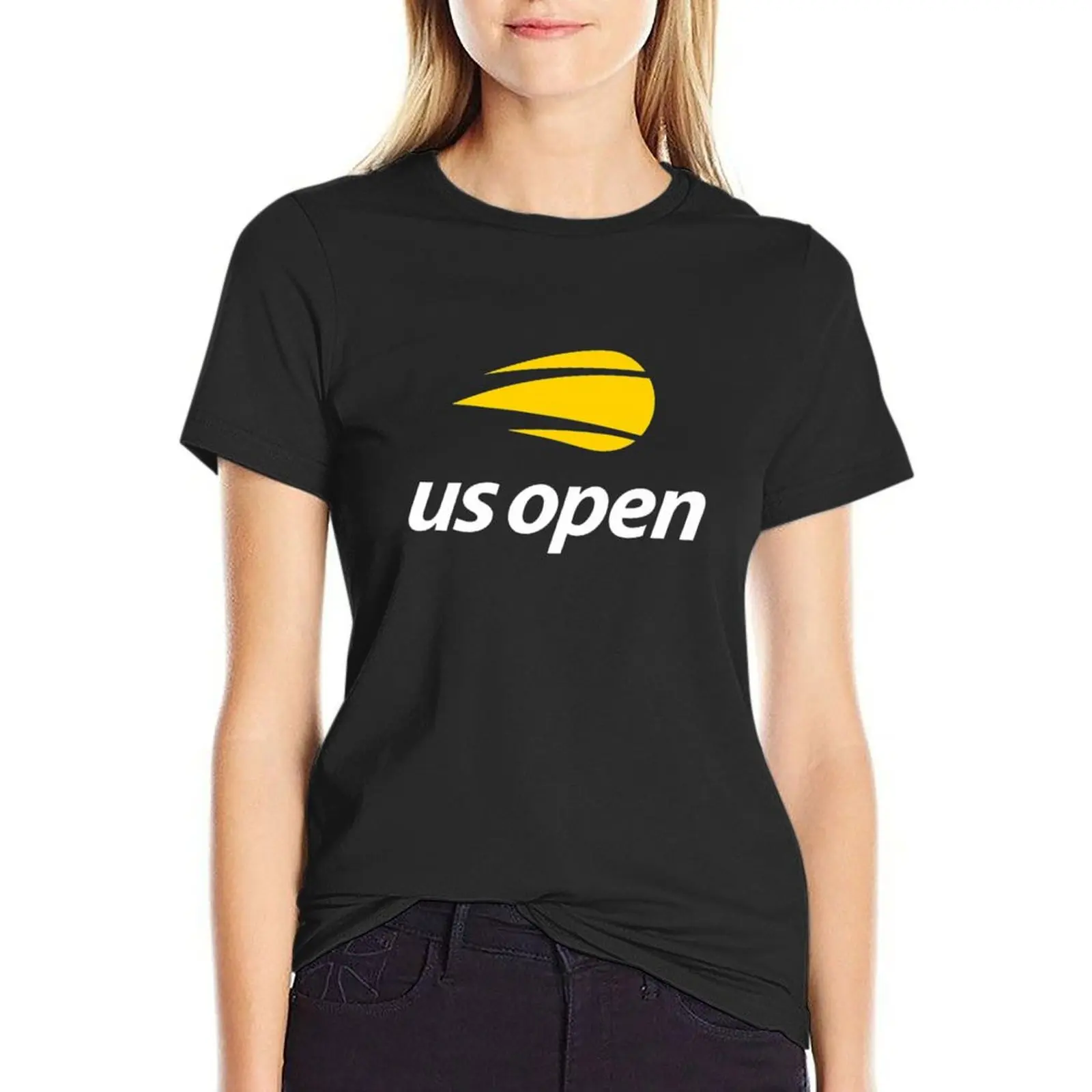

Globe US Open T-Shirt plain Short sleeve tee hippie clothes Woman fashion