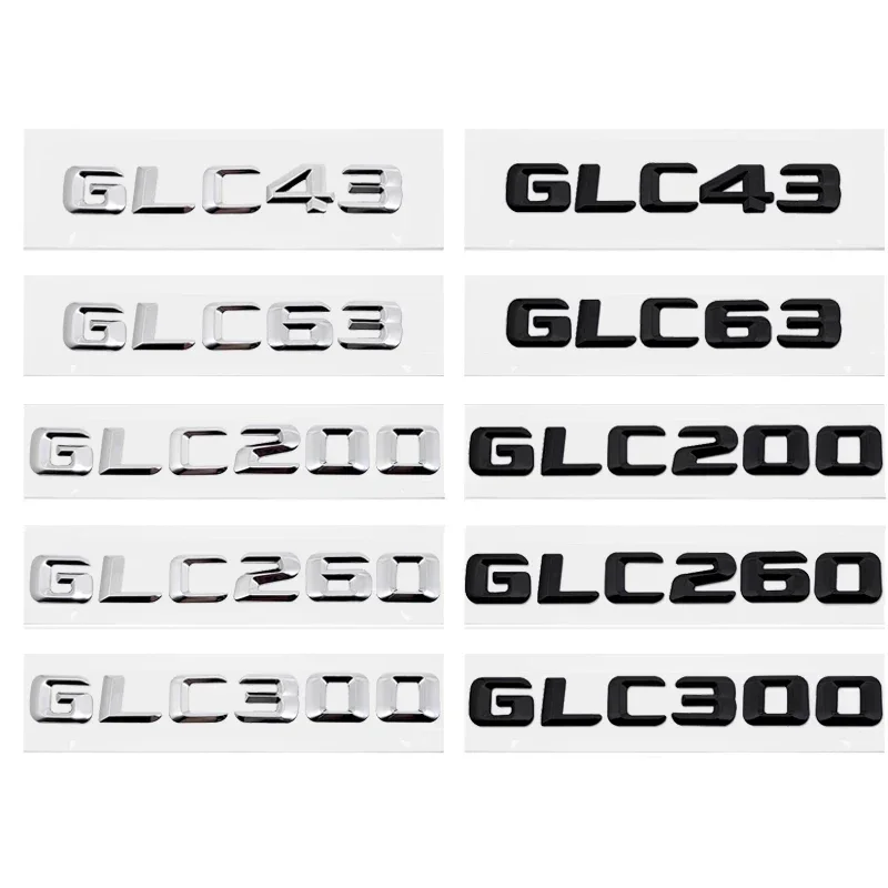 3D Car Rear Badge Tail Box Number Letter Decal for Mercedes Benz GLC43 GLC63 GLC200 GLC260 GLC300 Styling Accessories