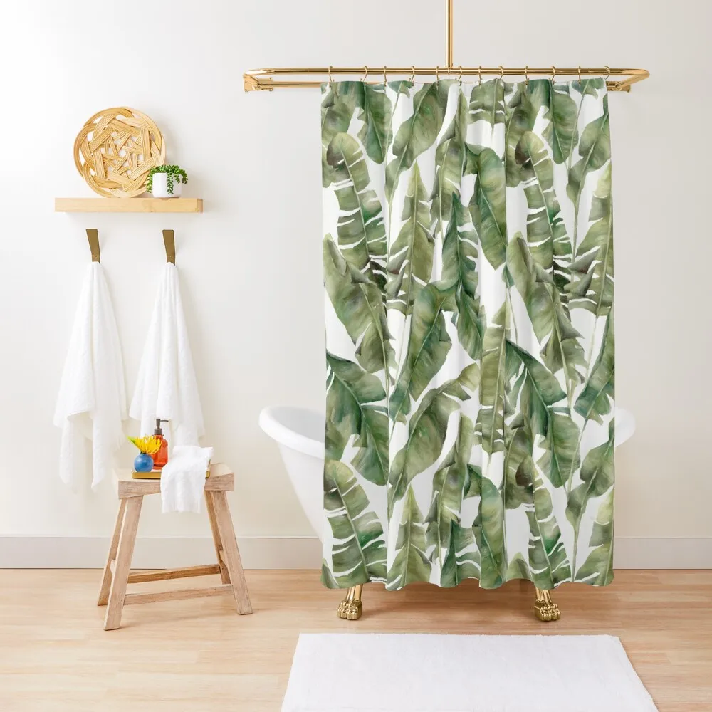 

Banana Leaf Pattern Shower Curtain Shower Bath Shower Bathroom Waterproof Bathroom Accessorys Curtain