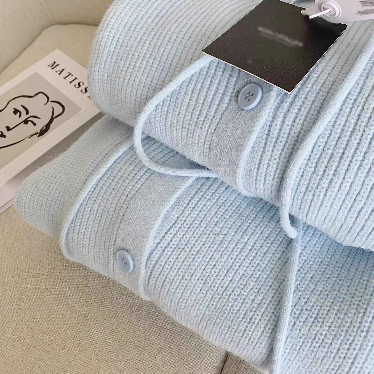 Autumn Winter Hooded Sweater Women\'s Soft Long Sleeved Solid Knitted Top Female Harajuku Loose Versatile Single Breasted Jacket