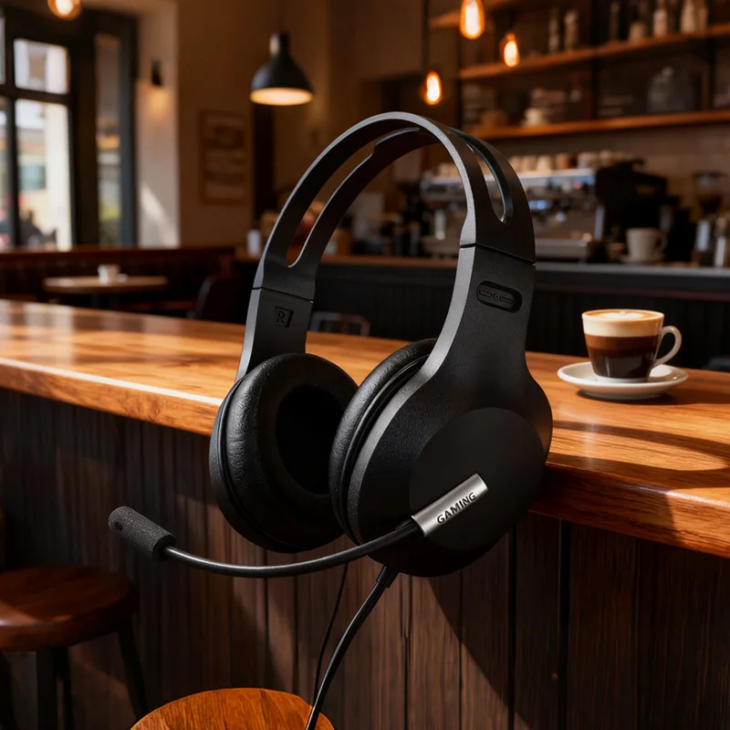Casque filaire 3.5MM avec micro pour équipement étudiant casque supra-auriculaire adulte pour le travail à distance cours en ligne jeu appels au bureau à domicile