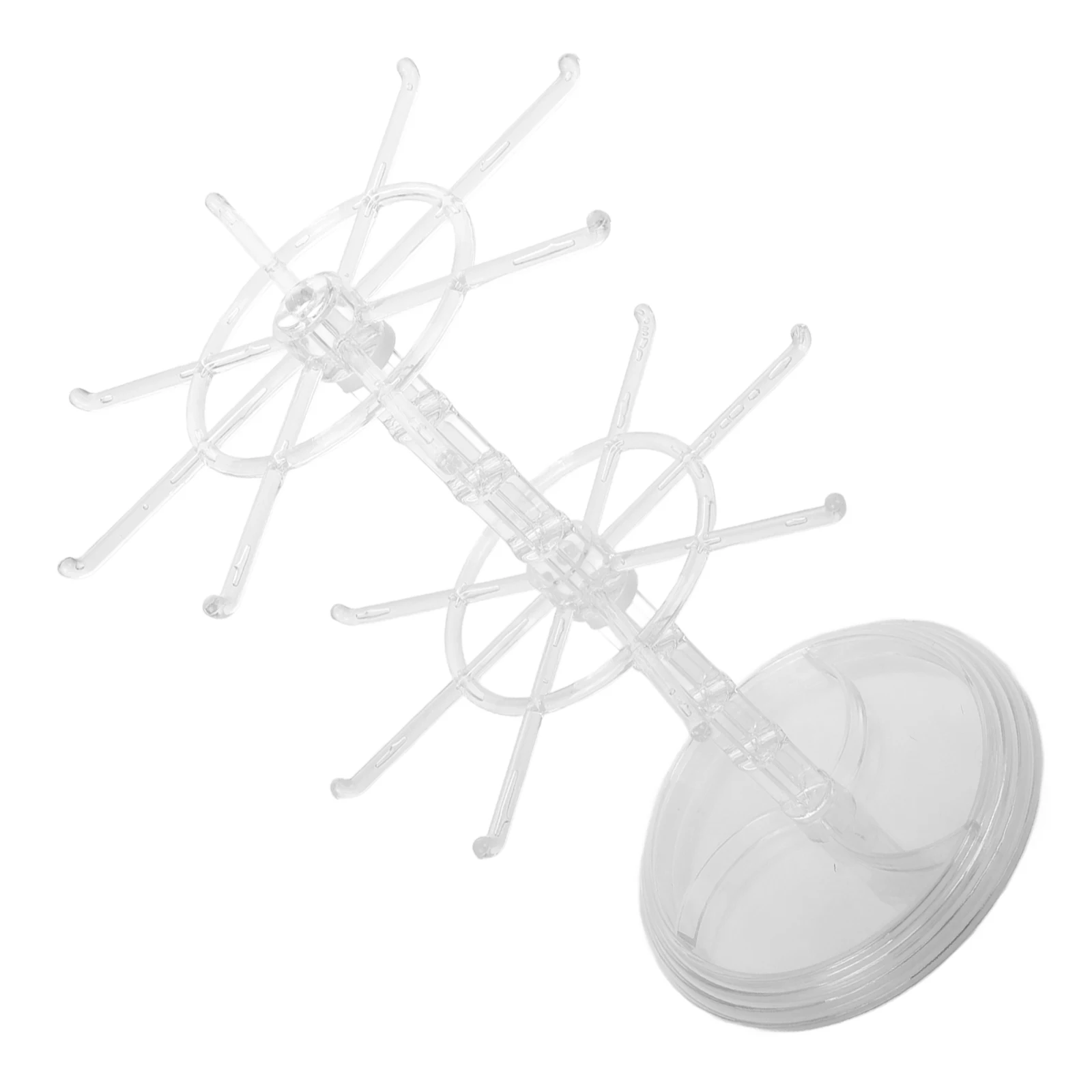 

2 Tier Rotating Bracelet Holder Display Stand Plastic Keychain Hanger Organizer Transparent Storage Rack Hair Accessories