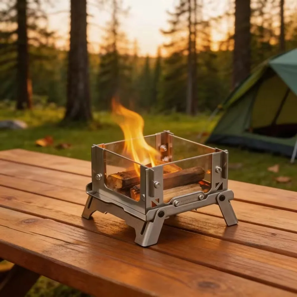 Portable Lightweight Mini Fire Pit Outdoor Tabletop Wood Burning Stove Aromatherapy Furnace Camping Mosquito Coil Burner