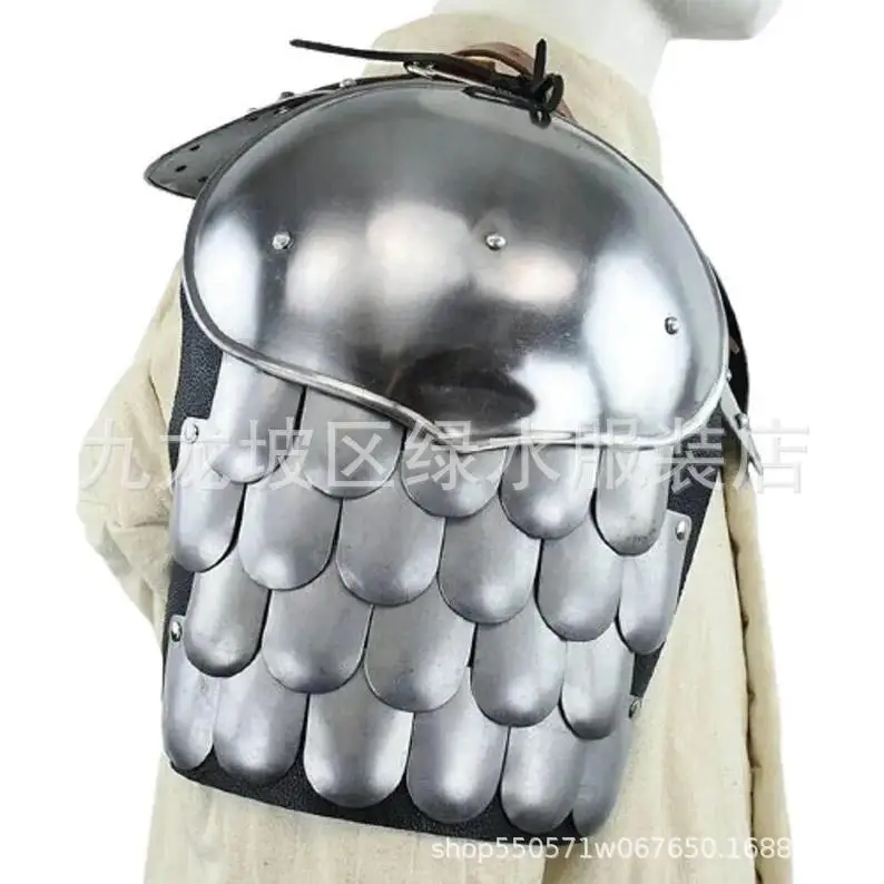 Cosplay Samurai Multi-Layer Fishscale Leather Backpack Vest Shoulder Guards for Theater Performance Photography Props