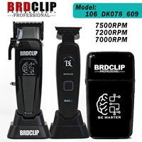 Professional BRDCLIP 106 DK078 609 Hair Clipper 7500RPM 7200RPM 7000RPM Electric Cordless Trimmer DLC Blade with Charging Base