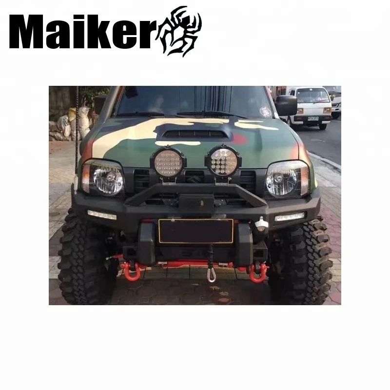 For Maiker Offroad 4x4 Auto Body Kit New Front Bumper Guard Bull Bar for Suzuki Jimny JB43 Cars-Bolt-On Black 1 Year Warranty