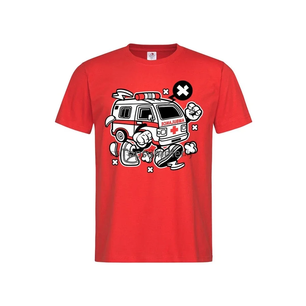 Ambulance Emergency Service Paramedic Doctor Styled Urban Graffiti Art Red Unisex Comfort T Shirt