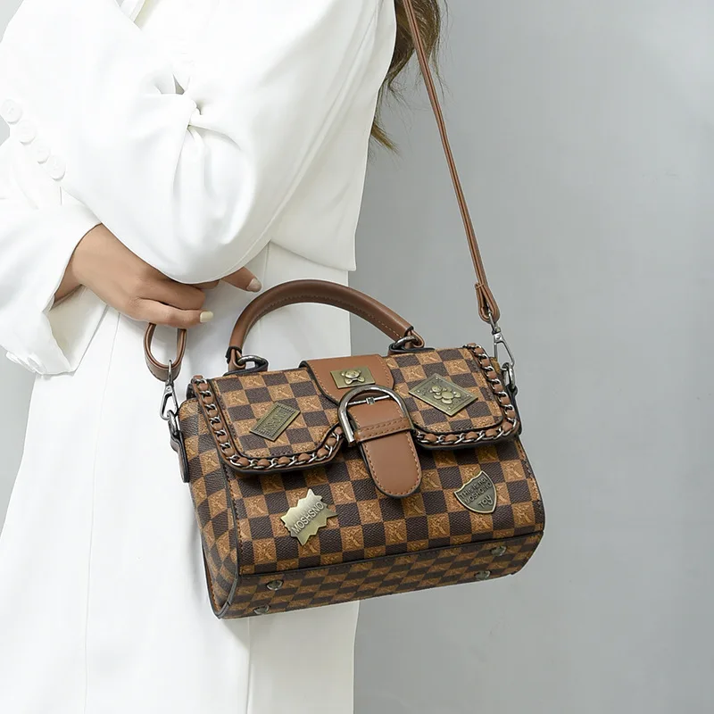 

2025 New Retro Print Small Square Bag Women Fashion High-End Versatile Shoulder Crossbody Purse Handbag for Ladies