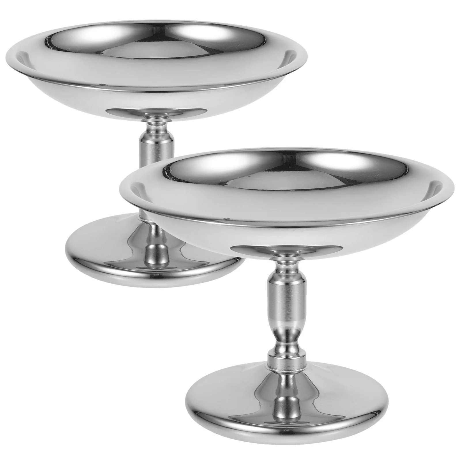 قطعتان من أوعية الحلوى المصنوعة من الفولاذ المقاوم للصدأ، تصميم أنيق للسلطات والفواكه والعصائر والوجبات الخفيفة، اختيار صيانة سهل #5