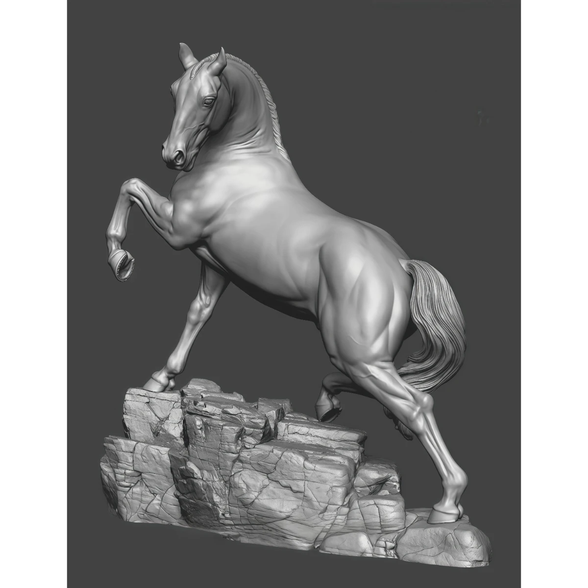 54mm unpainted resin model kit, resin horse (with base) unassembled and unpainted GK, 1686W