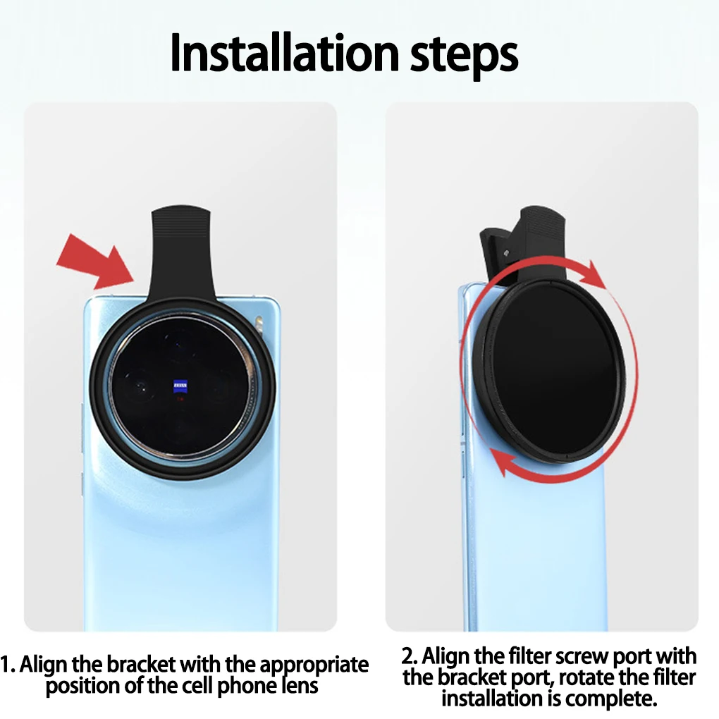 67 مللي متر CPL مرشح كاميرا دائرية ملحقات سوداء عالمية مع مشبك محمول احترافي للهاتف المستقطب عدسة زاوية واسعة