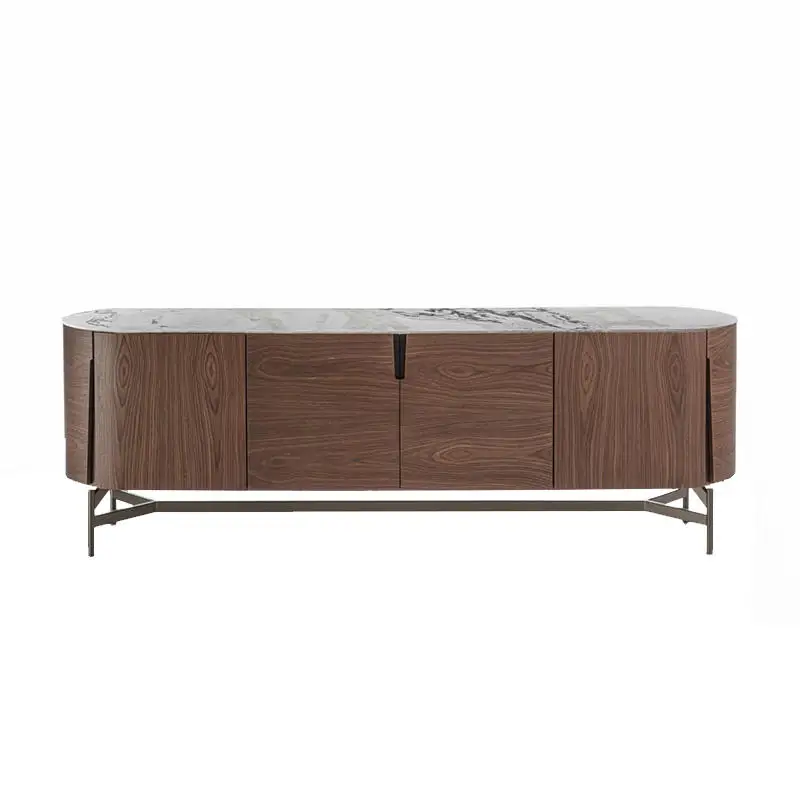 

Italian light luxury marble dining side cabinet integrated floor TV cabinet designer high-end locker customization