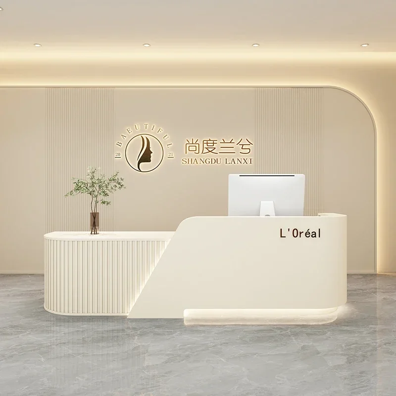 Entrances Reception Tables Beauty Center Luxurious Office Desk Aesthetic Furniture Modern Counter Bank Luxury Bureau Store Cafe