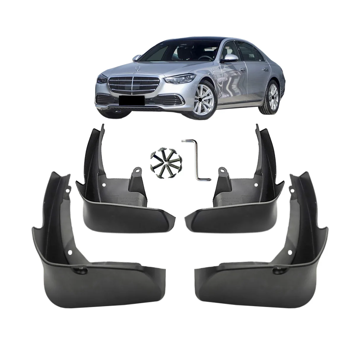 Mud Flaps for Mercedes-Benz S-Class W223 V223 2021-2026 Front Rear Splash Guards Mudguards