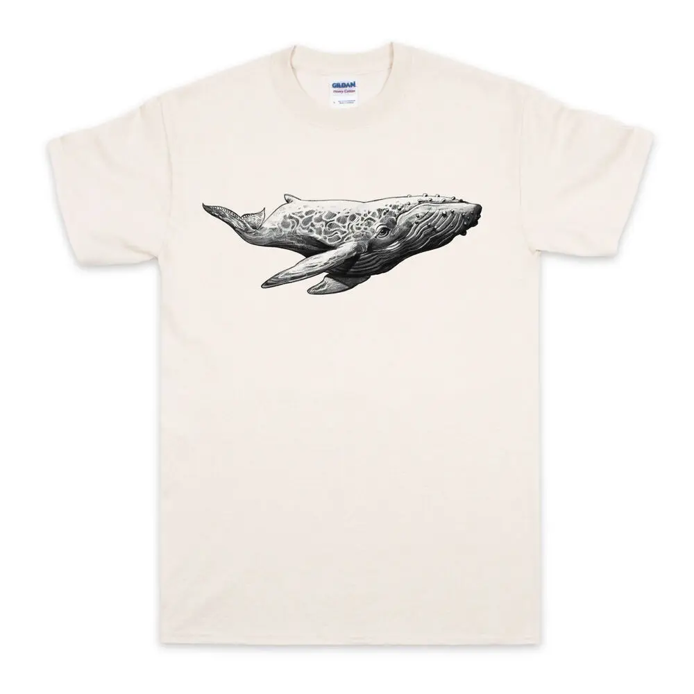 Humpback Whale T Shirt Drawing Art Vegan Orca Blue Ocean Planet Mens Women Tee  High Quality 100%Cotton Short Sleeve