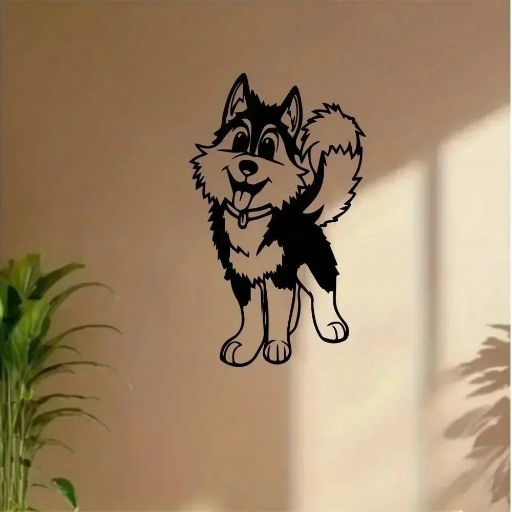 CIFBUY Husky Dog Metal Wall Art, Rustproof Iron Wall Hanging Sign, Modern Home Garden Decor Pet Lover Gift