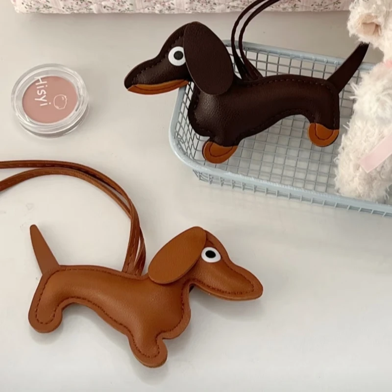 

1 Piece, Fashion Leather Dog Keychain, Dachshund Bag Charm, Cute Keychain Accessory, Suitable For Backpack, Tote Cartoon Keyring