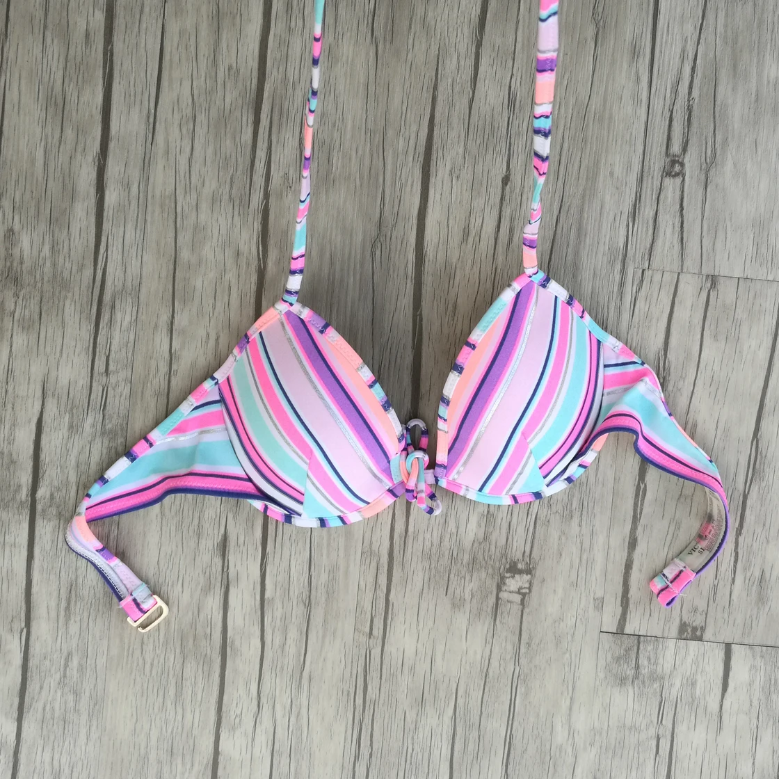 Women 2 Piece Bikini Sets Underwear Summer Secret Style Swimsuit Stripe Swimwear Seachwear Sexy Bikinis