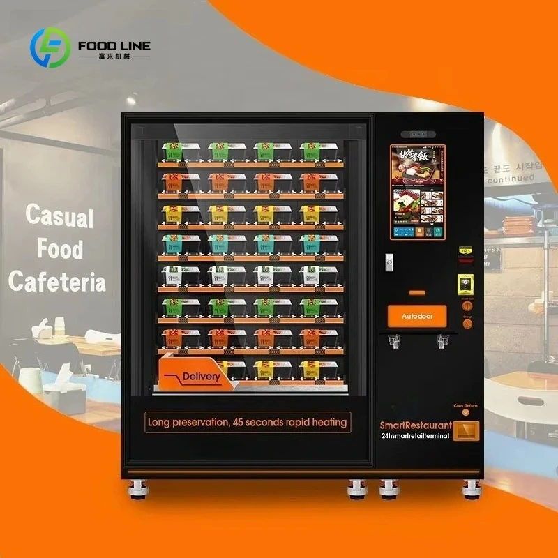آلات بيع الوجبات السريعة للوجبات الساخنة ذاتية الخدمة للبيع فيديو الدعم الفني قطع غيار مجانية 1 سنة دعم عبر الإنترنت