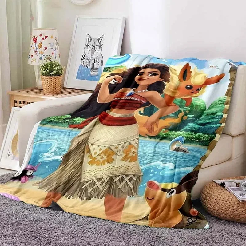 3D Disney Moana Retro Princess Blanket Home Living Room Bedroom Sofa Flannel Blanket Children's Nap Blanket  picnic blanket