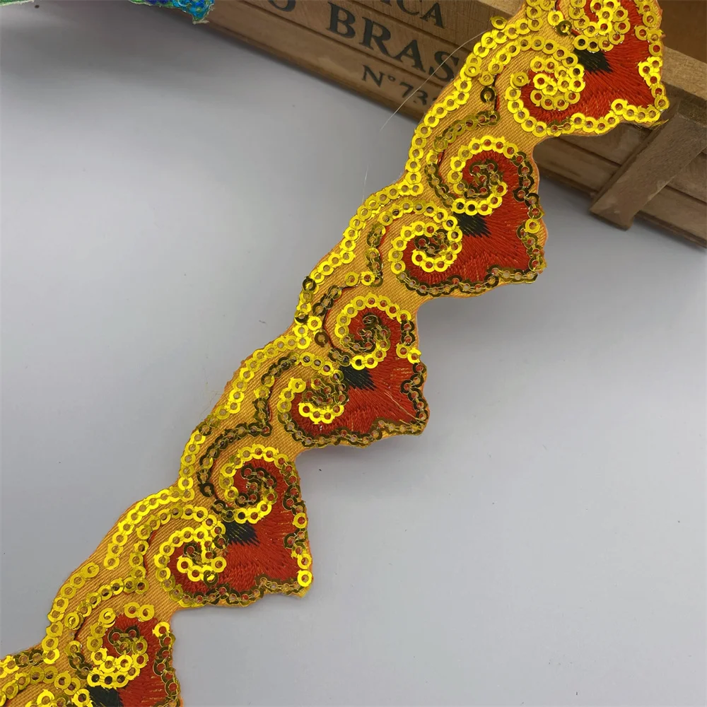 10yards Many colors  Embroidery Iron on Lace Trim Patches for Women\'s men\'s clothes DIY