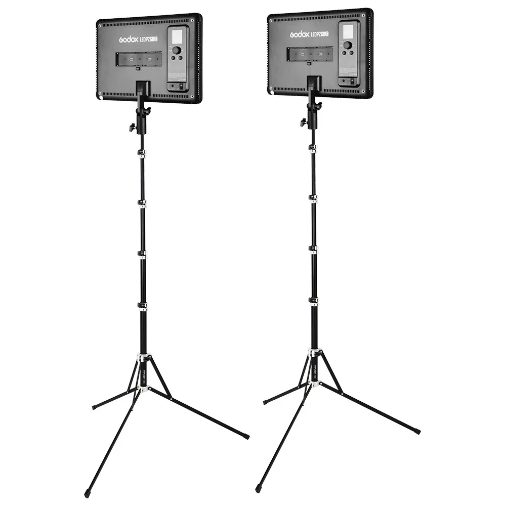 

LED Light Kit 2x LEDP-260C 3300-5600K Video Light + Light Stand + Roller Carry Bag Video Studio