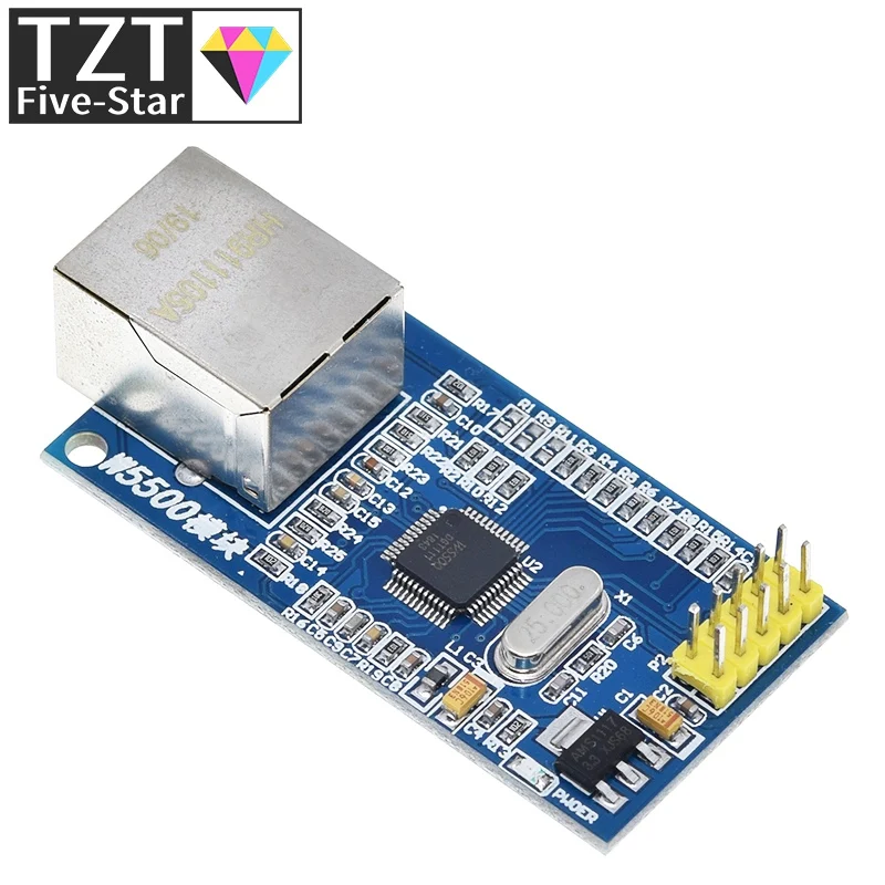 Hardware do módulo de rede Ethernet TZT W5500, TCP IP 51 STM32, programa do microcontrolador sobre W5100, hardware