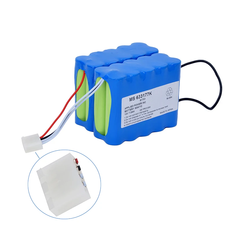 PRO 1000 capacity 7600mAh 12v NI-MH battery suitable for GE PRO1000, PRO1006, PRO1008, PRO1009 electrocardiogram monitors