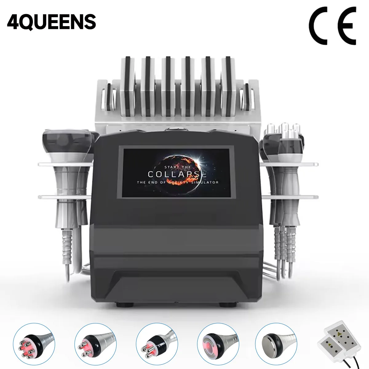 

4QUEENS 6 IN1 80K Lipolaser Cavitation Ultrasonic Vacuum Body Slimming Cellulite Massage Weight Loss Skincare Beauty Machine