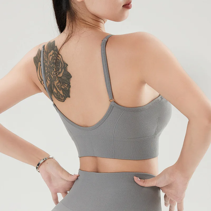 Women Seamless Sports Yoga Bras Adjustable Straps Workout Underwear Padded Running Tank Tops Elastic Gym Fitness Vest Sportwear