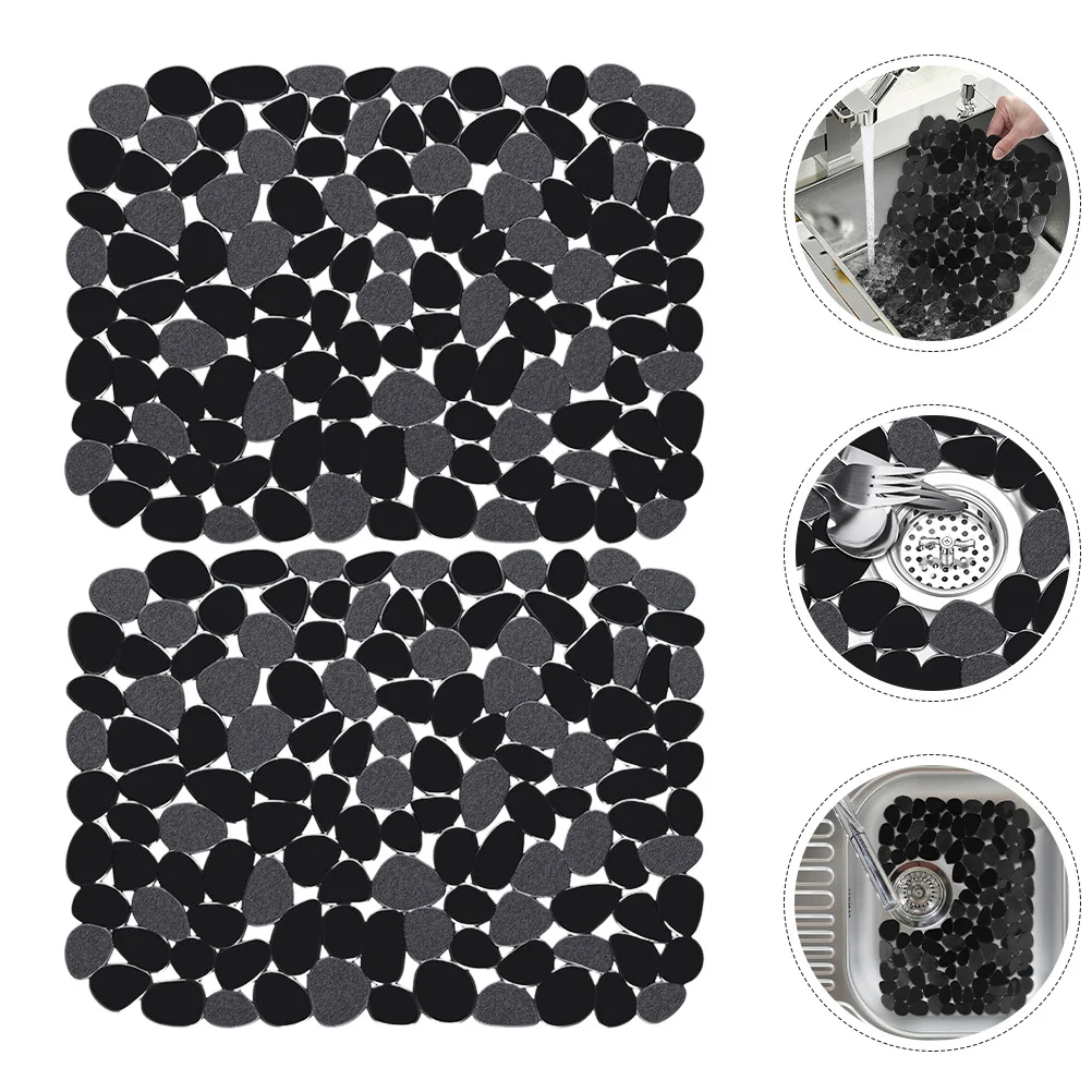 2 قطعة حصيرة بالوعة البلاستيكية للمطبخ المضادة للانزلاق أسفل حامي تصميم جوفاء وسادة تجفيف الأطباق للمنزل بالوعة استنزاف حصيرة #5