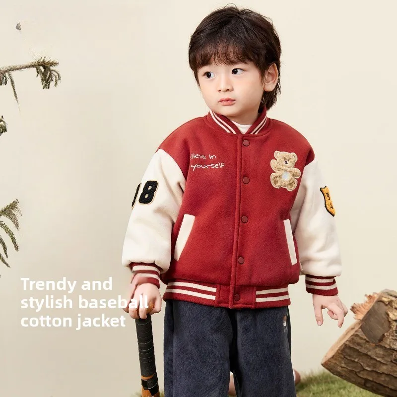

Baseball Uniforms Children's Fleece Jackets Winter Clothing Autumn and Winter Boys and Girls Cotton-padded Clothing Tide