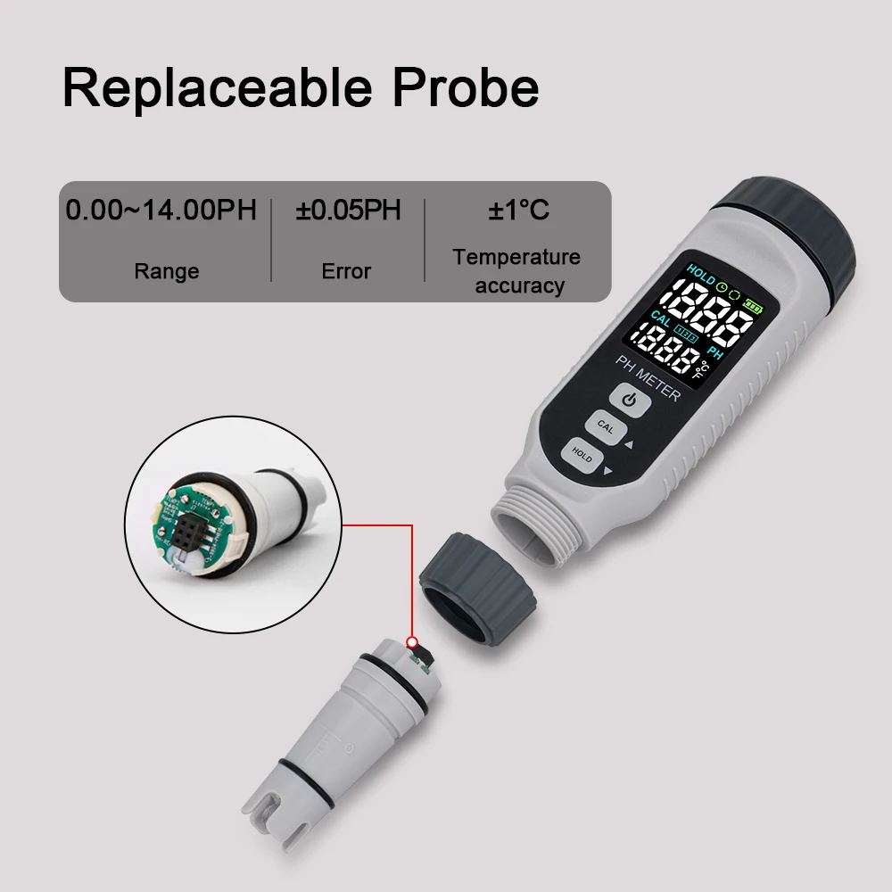 Professional Digital PH Meter Pen Type Water Quality Tester Rechargeable Acidimeter Aquarium Swimming Pool Acidity Tester