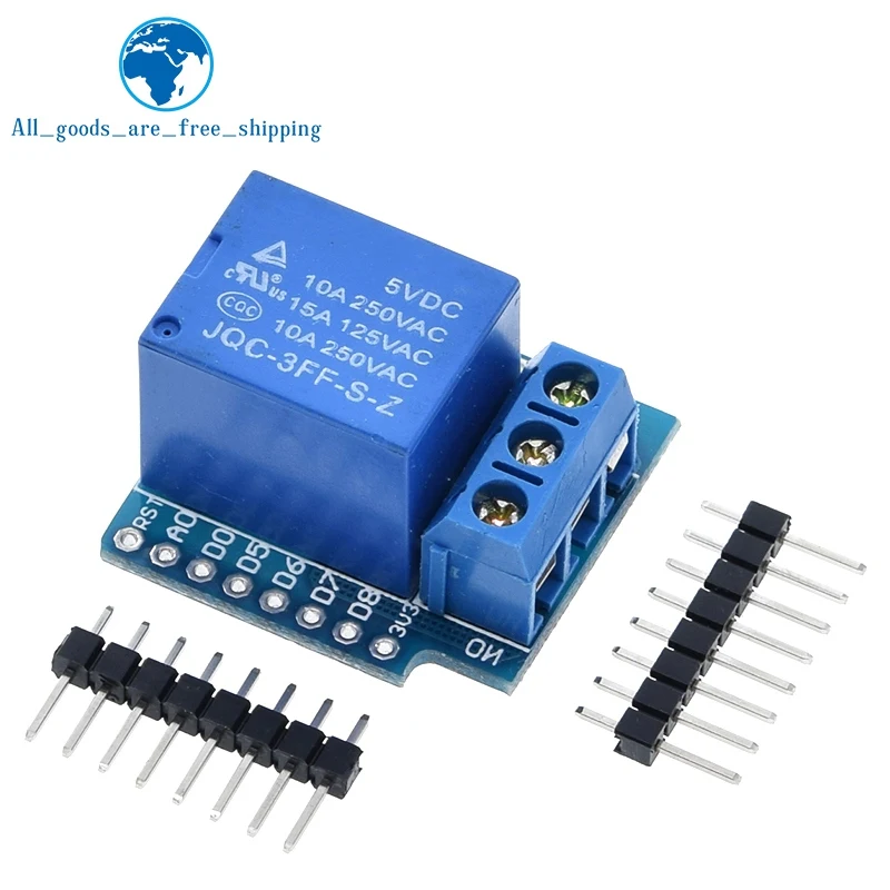 TZT 1 channel Relay Shield for Wemos D1 mini Relay Module Smart Electronics